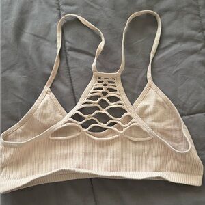 Free People Cream Lattice Bralette
